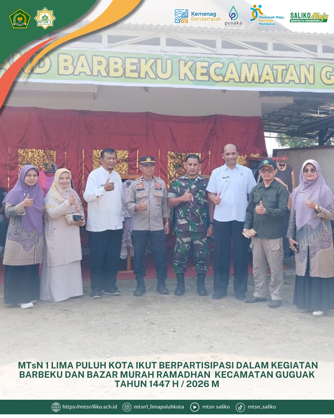 MTsN 1 Lima Puluh Kota Ikut Berpartisipasi dalam Barbeku dan Bazar Murah Ramadan Kecamatan Guguak